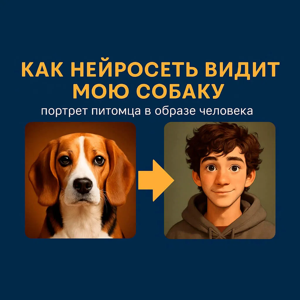 🐶 Как нейросеть видит мою собаку — портрет питомца в образе человека